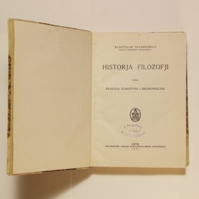 Historja filozofji  T. I 2