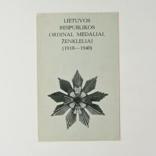 Lietuvos Respublikos ordinai, medaliai, ženkleliai (1918-1940)