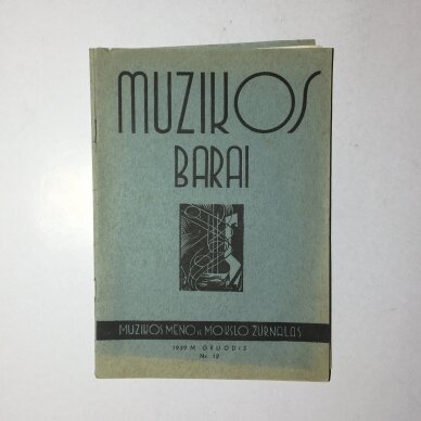 Muzikos barai 1939, Nr. 12