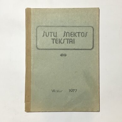 Šutų šnektos tekstai: rytų aukštaičių--vilniškių tarmė